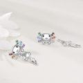 wholesale 925 Sterling Silver Angel Cat Dangle Studs Earings for Women Girls Gift Set-0-2