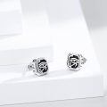 wholesale 925 Sterling Silver Black Agate Eye of Horus Stud Earrings for Men-0-2