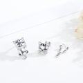 wholesale 925 Sterling Silver Hypoallergenic Cute Kitty Cat Stud Earrings for Sensitive Ears-0-5