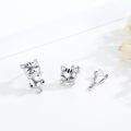 wholesale 925 Sterling Silver Hypoallergenic Cute Kitty Cat Stud Earrings for Sensitive Ears-0-5
