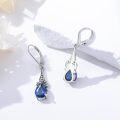 wholesale 925 Sterling Silver 10mm Teardrop 12 Months Birthstone Dangle Drop Earrings-0-2