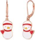 wholesale 925 Sterling Silver Snowman Drop Earrings with Red Scarf & Hat for Women-0-0