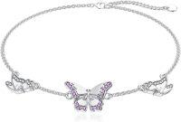wholesale 925 Sterling Silver Butterfly Adjustable Bracelet with Pink CZ Gemstones for Women and Girls Gift-Butterfly C
