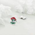 wholesale 925 Sterling Silver Green Enamel Frog Stud Earrings for Women Girls Gifts 3D Cartoon Animal Jewelry Accessories-0-3