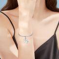 wholesale 925 Sterling Silver Heart-Shaped Blue Moonstone Initial N Charm Pendant Necklace Gift-0-3