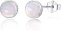 wholesale 925 Sterling Silver Round Pink Shell Stud Earrings for Women - Hypoallergenic s-0-0