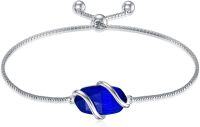wholesale  Sterling Silver Gemstone Dainty Link Bracelet for Women -A-Sapphire-September