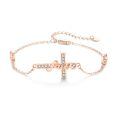 wholesale Rose Gold 925 Sterling Silver Faith Cross Bracelet - Christian Religious Jewelry - Adjustable Size Confirmation Gift for Women & Girls-0-0