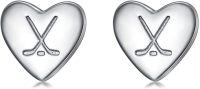 wholesale 925 Sterling Silver Heart-Shaped Crossed Hockey Sticks Stud Earrings for Women Girls Sport Lover Gift Jewelry Accessories-08-Hockey