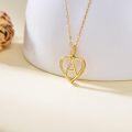 wholesale 14K Gold A Heart Initial Necklace 18 Adjustable Chain-0-2