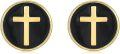 wholesale 925 Sterling Silver Cross Stud Earrings with Black Onyx and Gold Plating-0-0
