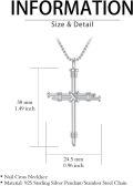 wholesale 925 Sterling Silver &  Celtic Crucifix Nail Fish Hook Cross Pendant Necklace  for Men Women-0-1