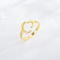 wholesale 925 Sterling Silver 18K Gold Plated Women s Simplicity Adjustable Engagement Wedding Ring Jewelry Gift-0-4