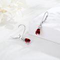 wholesale 925 Sterling Silver Red Garnet Dangle Drop Leverback Earrings for Women-0-1