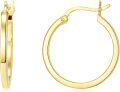 wholesale 14K Gold Round Hoop Earrings for Women - Shiny Polished Lightweight 12-50mm-0-0