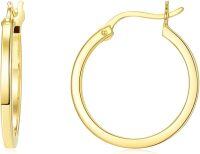 wholesale 14K Gold Round Hoop Earrings for Women - Shiny Polished Lightweight 12-50mm-style 7