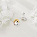wholesale 925 Sterling Silver Cute Hedgehog Two Tone Stud Earrings For Women-0-4