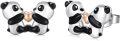 wholesale 925 Sterling Silver Panda Heart Stud Earrings for Women Girls-0-0