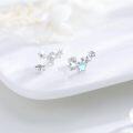 wholesale 925 Sterling Silver Blue Opal Moonstone Abalone Star Stud Earrings with Cubic Zirconia Tails Hypoallergenic Jewelry for Women Girls Gift-0-1