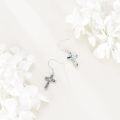 wholesale 925 Sterling Silver Cross with Abalone Shell Inlay Drop Earrings-0-4