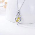 wholesale Sterling Silver Yellow Stone Sisterhood Pendant Necklace for Women-0-53