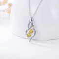 wholesale 925 Sterling Silver Twisted Pendant With Purple Stones-0-53