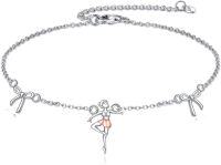 wholesale 925 Sterling Silver Ballerina Dancer Charm Bracelet Gift for Women-Ballerina Dancer