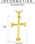 wholesale 925 Sterling Silver Plated Gold   Bone Cross Pendant Necklace for Men & Women-0-5