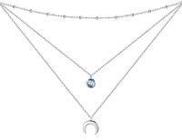 wholesale Sterling Silver Gold Plated Moonstone Crescent Moon Choker Necklace for Women-December