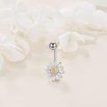 wholesale 925 Sterling Silver Daisy Belly Button Ring Flower Piercing Jewelry for Women Hypoallergenic-0-1