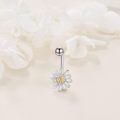 wholesale 925 Sterling Silver Daisy Belly Button Ring Flower Piercing Jewelry for Women Hypoallergenic-0-1