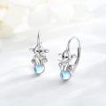 wholesale 925 Sterling Silver Cutie Elephant Moonstone Hoop Earrings Gift for Women Girls-0-1