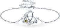 wholesale 925 Sterling Silver Birthstone Bracelet for Women Celtic Charm Jewelry Gift-08-Aug-Peridot