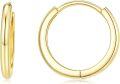 wholesale 14K Gold Round Hoop Earrings for Women - Shiny Polished Lightweight 12-50mm-0-0