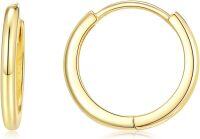 wholesale 14K Gold Round Hoop Earrings for Women - Shiny Polished Lightweight 12-50mm-style 3