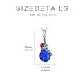 TOUPOP Sterling Silver Sapphire September Morning Glory Flower Pendant Necklace-0-4