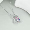wholesale Sterling Silver Stone Owl Necklace Forever Love Heart Gift for Women-0-8