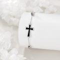 wholesale 925 Sterling Silver Cross Baseball Bead Adjustable Charm Bracelet Gift for Mom-0-3