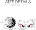 wholesale 925 Sterling Silver Ladybug and Mushroom Huggie Hoop Earrings for Women Girls  48mm Diameter-0-5