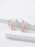 wholesale 925 Sterling Silver Cartoon Bunny Hoop Earrings Gift for Women-0-3