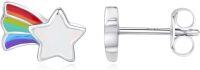 wholesale 925 Sterling Silver Rainbow Star & Cloud Stud Earrings-star