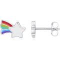 wholesale 925 Sterling Silver Rainbow Star & Cloud Stud Earrings-0-0