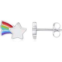 wholesale 925 Sterling Silver Rainbow Star & Cloud Stud Earrings-star