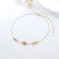 TOUPOP 14k Gold Rose Flower Anklet, Valentines Birthday Christmas Gift-0-4