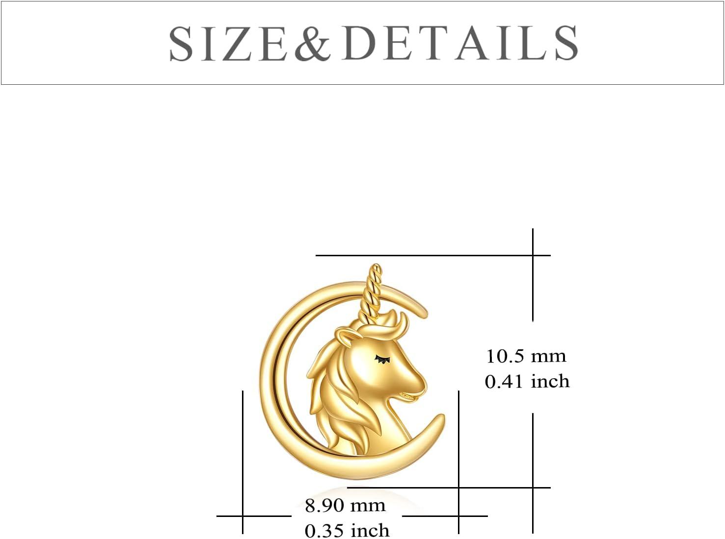 14K Gold Moon Stone Animal Earrings Solid Gold Studs for Women Real Jewelry Gifts-0-4
