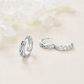 wholesale S925 Sterling Silver Celtic Knot Huggie Earrings with Star Design and Braided Pattern-0-3