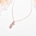 wholesale 925 Sterling Silver Rose Gold Plated Cubic Zirconia Chihuahua Pendant Necklace for Dog Lovers-0-1