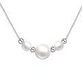 wholesale 925 Sterling Silver Pearl Necklace Platinum Plated Graduated Ball Bead Box Chain For Women-0-0