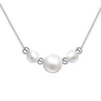 wholesale 925 Sterling Silver Pearl Drop Necklace-white