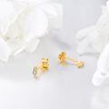 wholesale 14K Gold Moissanite Heart Stud Earrings - 2 Stones 3 mm Each-0-3